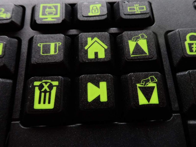 Sovereign GA Keyboard Stickers Big Bright Luminescent Symbols. Will Not Wear or Fade. 3 Yr. Warranty. Great for Sight Impaired. (U.S. English Keyboard) Also Includes Pocket/Purse Magnifier, USB LED & Tweesers. - Image 2
